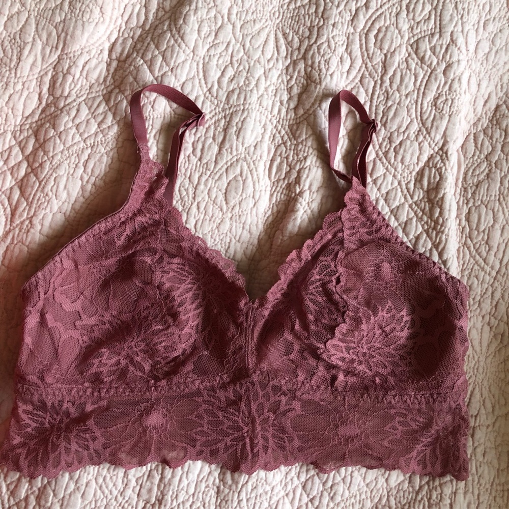 Pink lace bralette
